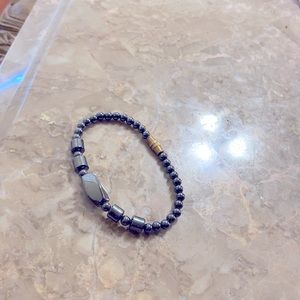 Gray metallic anklet bracelet